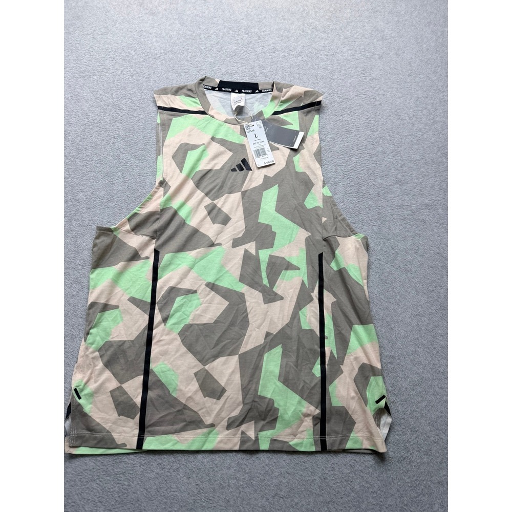 Adidas D4T PS Tank Mens Large Putty Mauve Black Camo Training Top IT7518 NEW